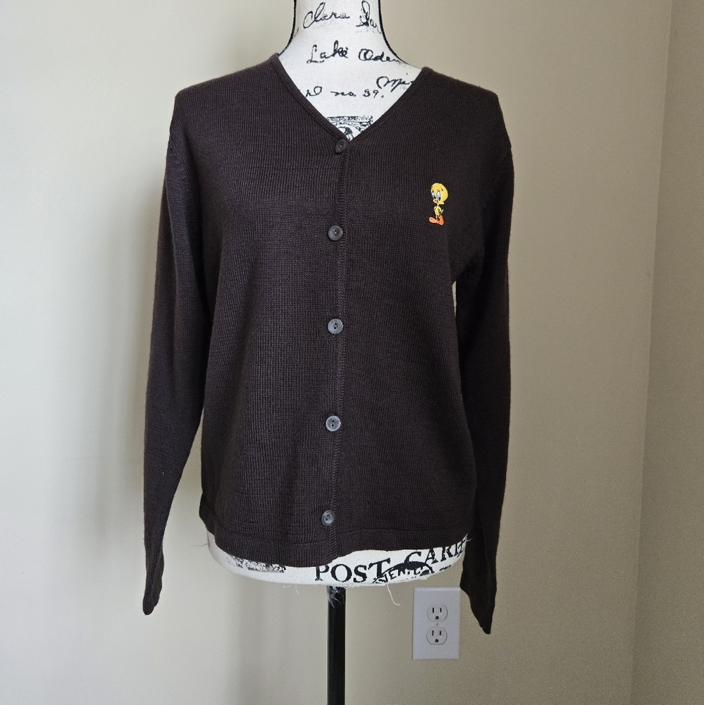 Warner Bros Tweety Bird Cardigan Womens L Flawed